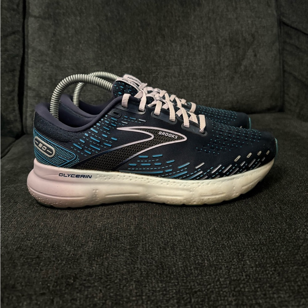 Brooks Womens Glycerin 20 1203691D499 Blue Running Shoes Sneakers Size 9 D